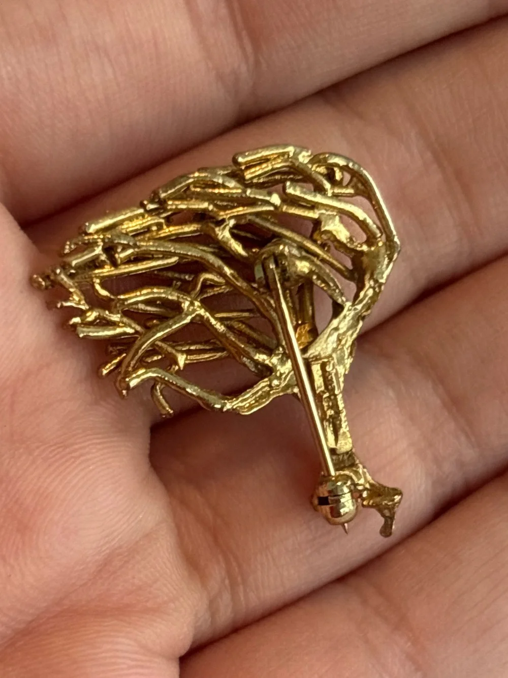 Vintage Sterling Silver Wind Blown Tree Brooch
